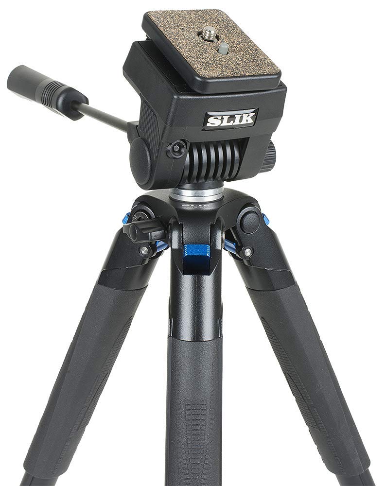 Slik Video Sprint III Travel Tripod w/Sprint Video Head for Mirrorless/DSLR Sony Nikon Canon Fuji Cameras and More - Black (617-521) - Image 1